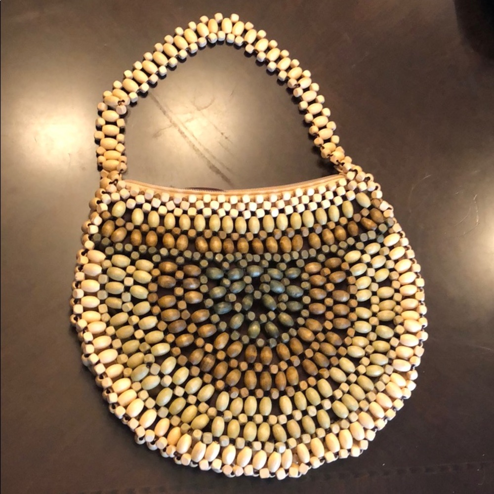Old Navy Wooden Beaded Bag